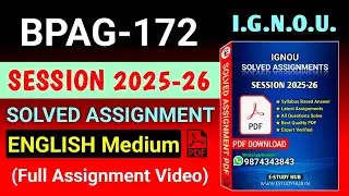 BPAG 172 Solved Assignment 2025-26 English, BPAG 172 Solved Assignment 25-26, BPAG-172 Assignment