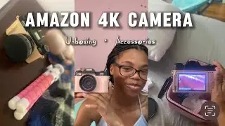 UNBOXING 4K $100 AMAZON CAMERA | * first new camera* quality test, accessories haul |