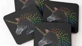 Rainbow Unicorn products in our Redbubble store