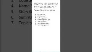 How you can build your MVP using ChatGPT ? Some Business Ideas |  @doctorai  | ChatGPT Part -2