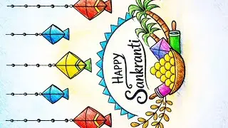 Makar Sankranti Drawing for beginners| Step By Step| Lohri Art| Pongal Drawing #viral #drawing #art 