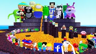 🌋VOLCANO 3D SANIC V14 MEMES ULTIMATE ALL BOSSES MEME FAMILY SPARTAN KICKING in GMOD !