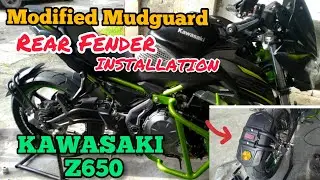 KAWASAKI Z650 Modified Mudguard/Rear Fender Installation Inken diy