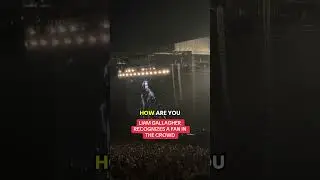 Liam Gallagher of Oasis recognizes a fan in the crowd during their show in Toronto🫵