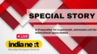 In preparation for a spacewalk, astronauts exit the international space station