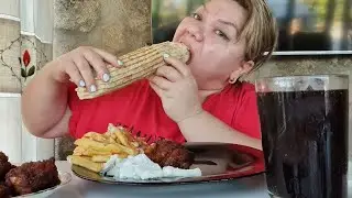 МУКБАНГ 🍽 ШАУРМА И КОКА КОЛА MUKBANG 🍴ASMR, Donep KEBAB 🌮 COCA COLA