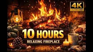 10 Hours 4K Fireplace 🔥 Real Fire Sounds | 10 Saat Yanan 4K Ş&ouml;mine | Rahatlatıcı Ateş Sesi