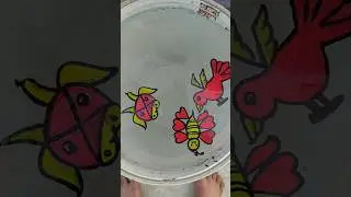 Amazing 🤩 Cow 🐮 Butterfly 🦋 and Flying 🪽 Bird both Drawing 🤩 #art #shorts