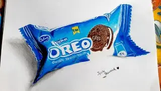 Drawing 3D Oreo cookies (easy) || Realistic Series
