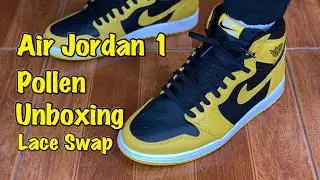 Jordan 1 POLLEN Unboxing + ON FEET w/ LACE SWAP