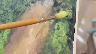 Acrylic Painting Tutorial: Forest Trail 3  #acrylicpaintingtutorial #impressionistpaintingtutorial