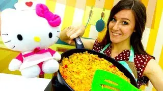 Hello Kitty espa&ntilde;ol. Cocina para ni&ntilde;os: receta de paella