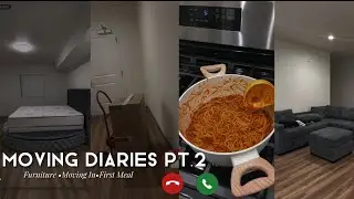 MOVING DIARIES EP 2🏠:MOVE IN+ FURNITURE DELIVERY+COOKED FIRST MEAL IN MY APARTMENT