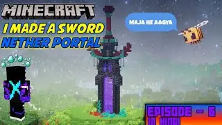 I MADE THE BIGGEST SWORD NETHER PORTAL IN MY WORLD EP - 6 #minecraft #netherportal #SWORD#diamond35