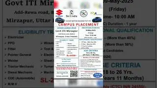 Maruti Suzuki Campus Placement 2025 @JobSearch2.0 #jobsearch #job #vacancy