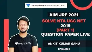 Solve NTA UGC NET 2019 (Part 2) | Question Paper Live | AIM JRF 2021 | English | Ankit Rajvir