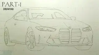 Bmw m4 Car sketch)- drawing outline (part-1)