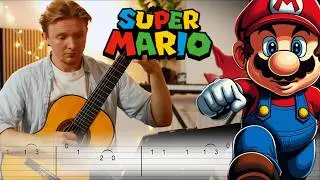 [Free Tabs]  Super Mario Main Theme | Guitar Cover with Tabs Easy - Intermediate