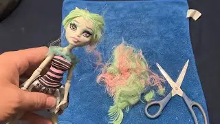 TUTORIAL, CAMBIO DE CABELLO, REROOT A ROCHELLE GOYLE DE MONSTER HIGH G1, JESUS y sus DOLLS.