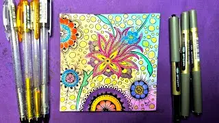 Zendoodle Beautiful Traditional pattern || Create wonderful Zentangle in watercolor