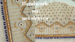 🔥✨heavy handwork on net sleeves tutorial ​⁠@AR_attires  |aariwork on sleeves|#youtubeshorts