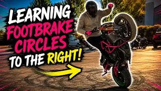 Изучаем круги с ножным тормозом вправо (наконец-то освоился!) #тренд #motovlog #fyp
