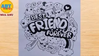 Best Friend Forever Doodle Art | #BFF doodle drawing | bff doodles | Happy Friendship Day