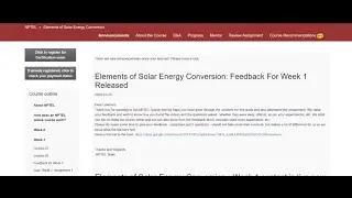 Elements of Solar Energy Conversion Assignment 1 #solarenergy  #energy  #nptel  #nptelanswer 