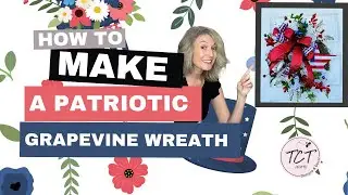 Sparkle and Stripes: Easy Deco Mesh Patriotic Grapevine Wreath Tutorial! I TCT Crafts
