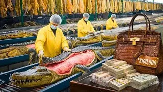 Inside the Crocodile Leather Factory 🐊 How $100,000 Bags Are Made (Full Process)