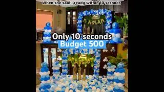Home birthday party decorations in 10 seconds low budget only 500 #shorts