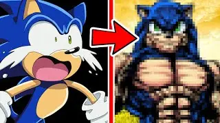 Drawing SONIC with MARVEL MUSCLES? (is this CURSED???)