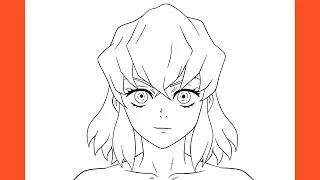 как рисовать Inosuke Hashibira (Demon Slayer, No Mask)