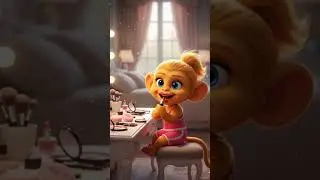 cute baby monkey is doing makeup for the first time, #shorts #baby #babymonkey #animallover