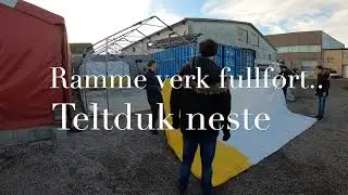 Grunnarbeid , betong og telthall på lageret.. Langen på jobb. Gulvstøper , graver telt Fredrikstad