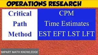 Critical Path Method // Time estimates in CPM// Network diagram
