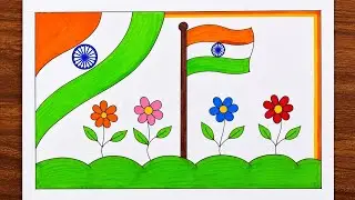 Republic Day Drawing Ideas for Beginners || How to Draw Beautiful Scenery for Republic Day 