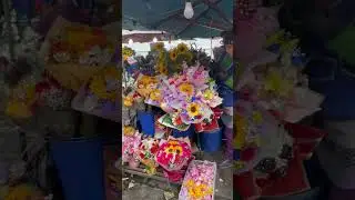 Flower market in Cuenca, Ecuador historic center of town