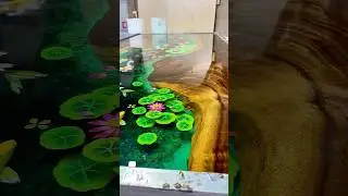 Polishing 3D Epoxy Resin Table with Koi Fish and Lotus Art #resin #epoxy #resinart #epoxyresin