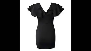 Simplee Sexy Ruffled Party Dress Women Elegant V Neck Bodycon Black Mini Dresses Vintage Summer Fash