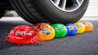 Car vs Crunchy and Soft Things Experiments Crushing Car Car vs Sprite, Coca-Cola, Fanta, Mnt #119