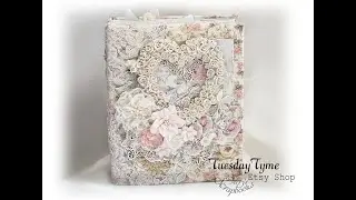Shabby Chic Vintage Chic Craft O Clock  Mini Scrapbook Photo Album