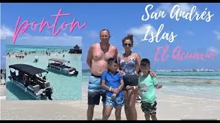 SAN ANDRES isla, colombia, tour en PONTON en FAMILIA, ACUARIO, parte 2