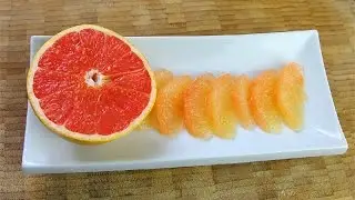 Как разделить грейпфрут на дольки.
