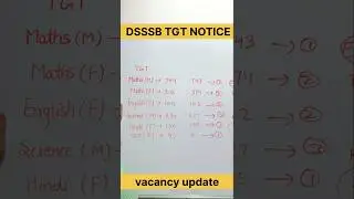 DSSSB TGT NEW NOTICE Update @gmt0 #dsssb #dsssbexamdate ,#dsssbupdates #dsssbpaper1 #dsssb_news