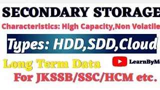 Secondary Storage | Easy Explanation for Beginners #viral #computer #memory #ssc 