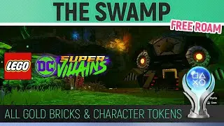 LEGO DC Super-Villains - All Gold Bricks & Tokens - The Swamp 🏆 All Collectibles (Free Roam)