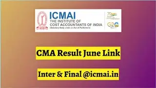 CMA Result June 23 | CMA Inter Result 2023 ?
