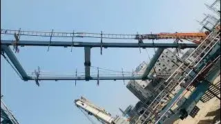 Lifting of heavy fabricated structure,  material handling, structure lifting by crane, structure