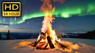 Cozy Campfire Ambience &mdash; 10 Hours Fireplace Sounds &mdash; Background Video